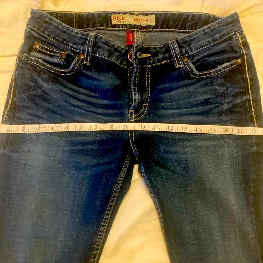 BKE Sabrina Dark Blue Flare Jeans - Picture 3 of 10